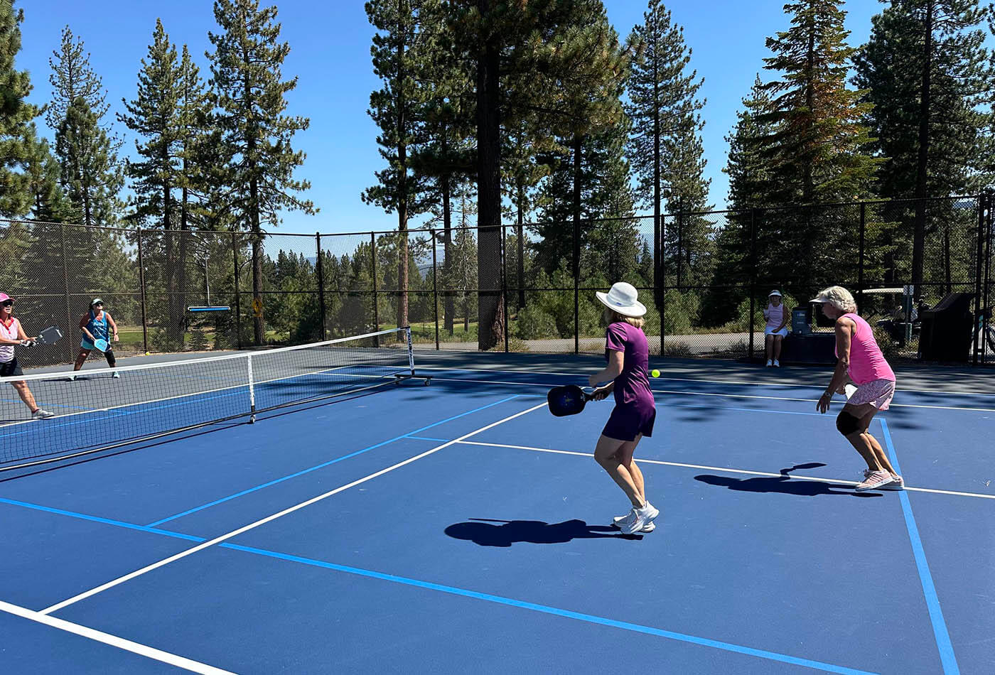 members playing pickleball